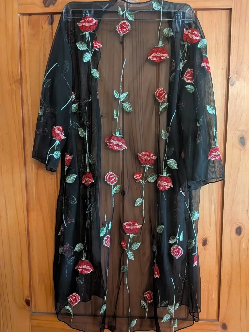 Sheer Rosebud Boho Kimono- one size